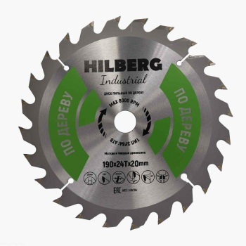 Диск пильный Hilberg Industrial Дерево 190*20*24Т Hilberg